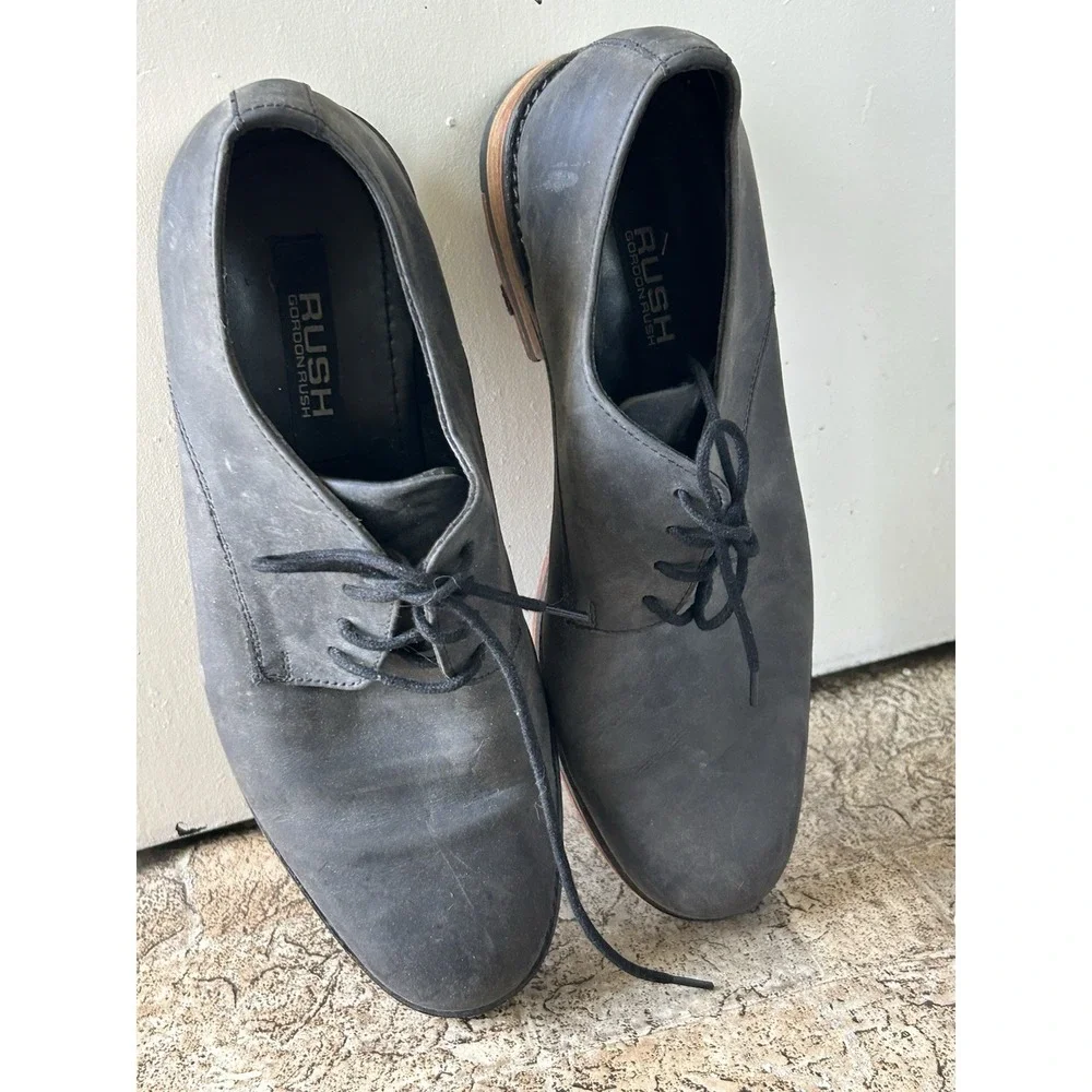 Men's Gordon Rush Gray Leather Cooper Dress Oxford Shoe Size 9.5 Sophisticated